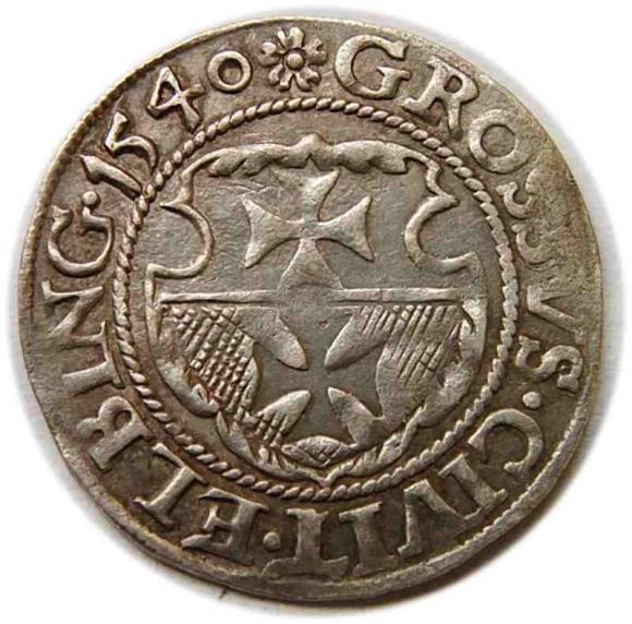 Grosz 1540 Zygmunt I Stary Elbląg (1)