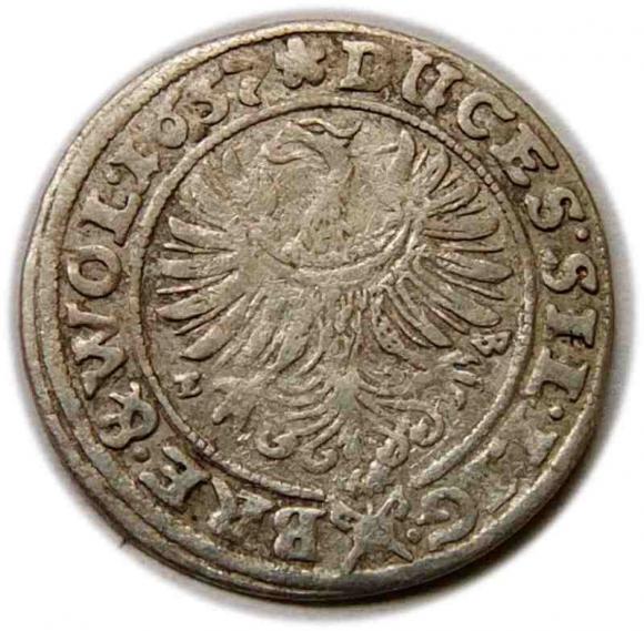 3 krajcary 1657 Jerzy III, Ludwik IV, Chrystian Księstwo Brzesko Legnicko Wołowskie Brzeg (2)