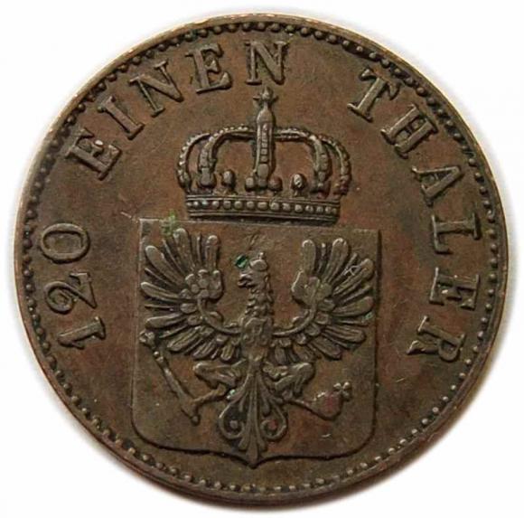 3 fenigi 1852 Fryderyk Wilhelm IV Prusy Berlin (2)