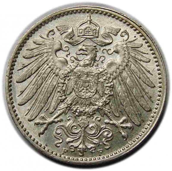 1 marka 1916 Wilhelm II Hohenzollern Prusy Stuttgart (2)