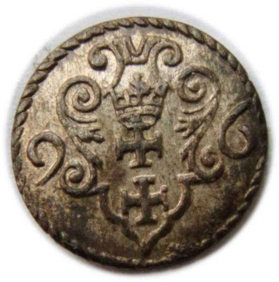 Denar 1596 Zygmunt III Waza Gdańsk (1)
