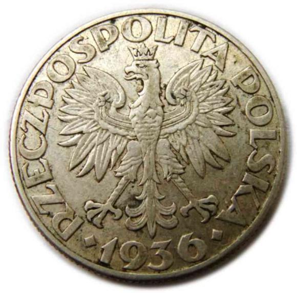 5 złotych 1936 Żaglowiec II RP Warszawa (2)