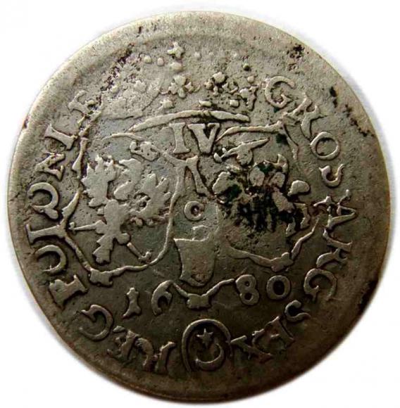Szóstak "IV" 1680 Jan III Sobieski Kraków (2)