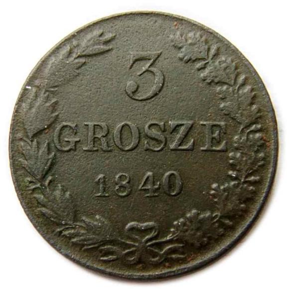 3 grosze 1840 Mikołaj I Romanow byłe Królestwo Polskie Warszawa (1)