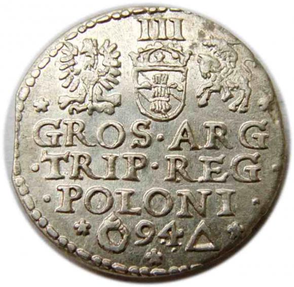 Trojak 1594 Zygmunt III Waza Malbork (2)