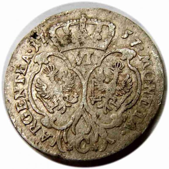 Szóstak 1757 Fryderyk II Wielki Prusy (2)