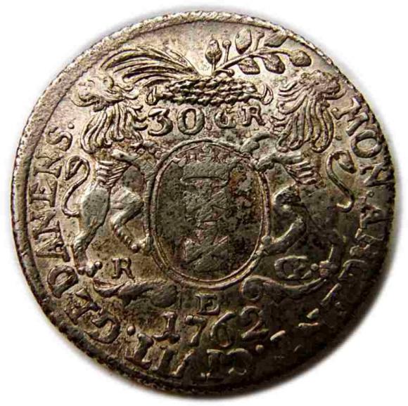 30 groszy złotówka 1762 August III Sas Gdańsk (2)