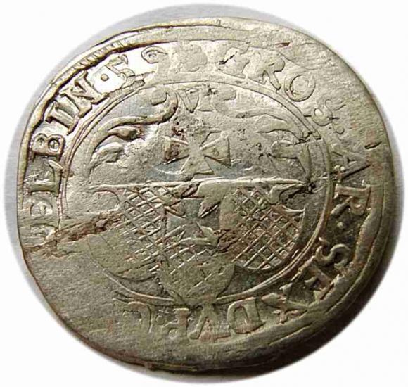 Szóstak 1659 Karol X Gustaw Elbląg (2)