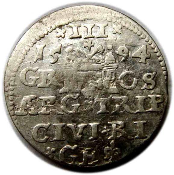 Trojak 1594 Zygmunt III Waza Ryga (2)