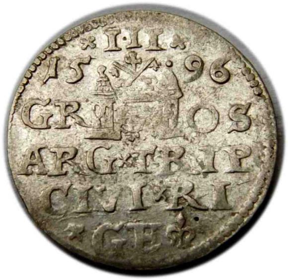 Trojak 1596 Zygmunt III Waza Ryga (2)