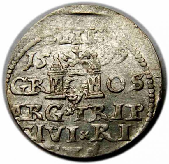 Trojak 1599 Zygmunt III Waza Ryga (2)