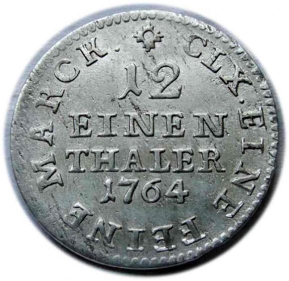 1/12 talara 1764 Fryderyk August III Saksonia Drezno (2)