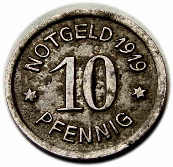 10 fenigów 1919 Racibórz / Ratibor (1)