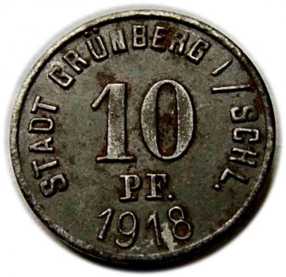 10 fenigów 1918 Zielona Góra / Grunberg (2)
