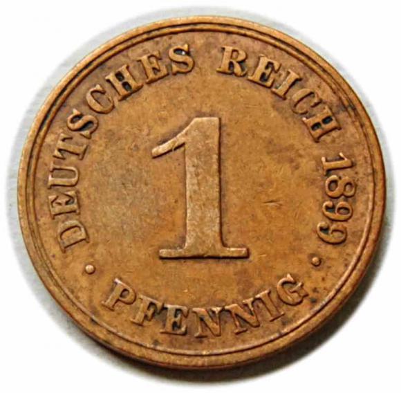 1 fenig 1899 Wilhelm II Hohenzollern Niemcy Berlin (1)