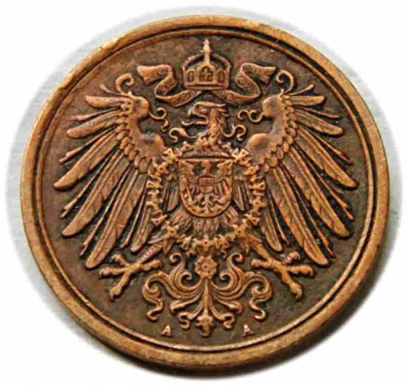 1 fenig 1905 Wilhelm II Hohenzollern Niemcy Berlin (2)