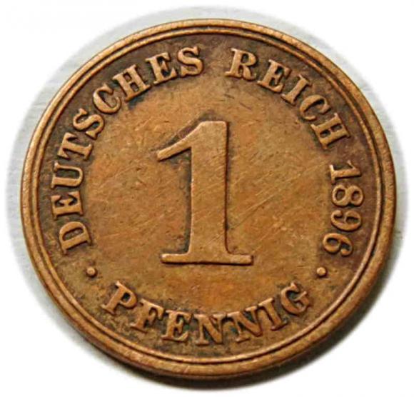 1 fenig 1896 Wilhelm II Hohenzollern Niemcy Berlin (1)