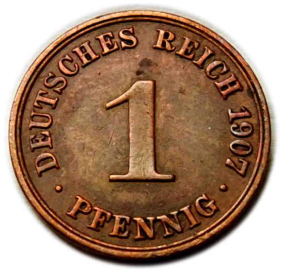 1 fenig 1907 Wilhelm II Hohenzollern Niemcy Berlin (1)