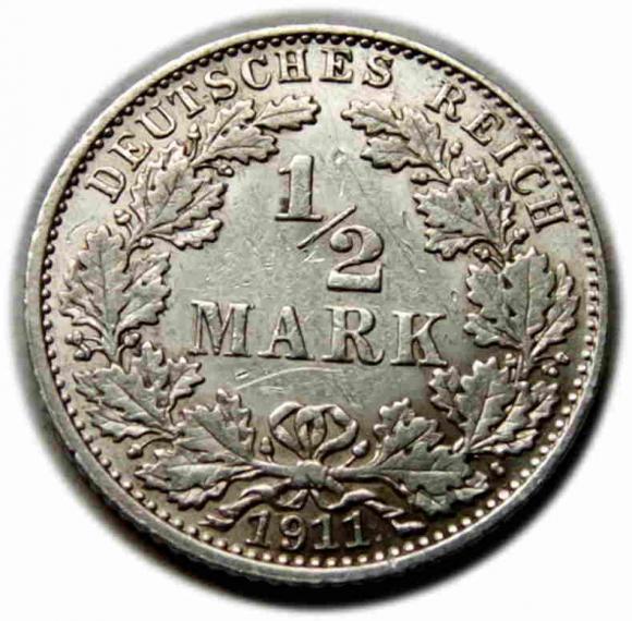 1/2 marki 1911 Wilhelm II Hohenzollern Niemcy Berlin (1)