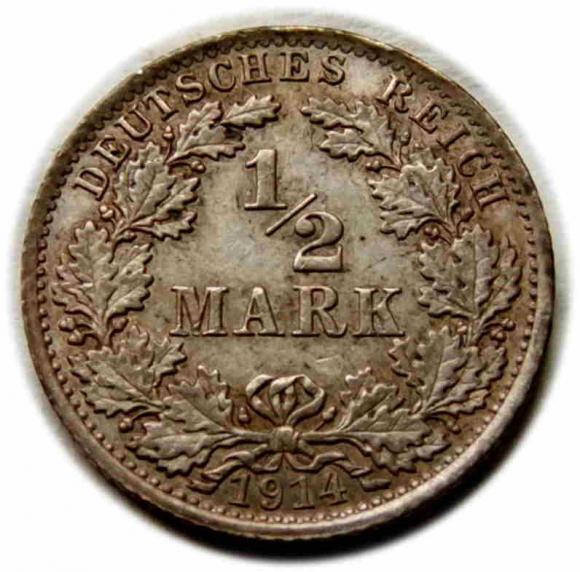 1/2 marki 1914 Wilhelm II Hohenzollern Niemcy Berlin (1)