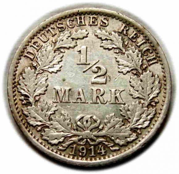 1/2 marki 1914 Wilhelm II Hohenzollern Niemcy Berlin (1)