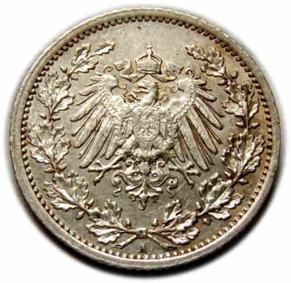 1/2 marki 1914 Wilhelm II Hohenzollern Niemcy Berlin (2)