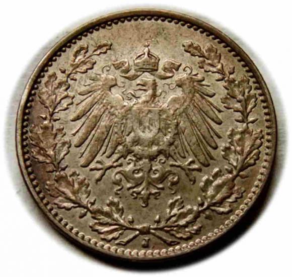 1/2 marki 1914 Wilhelm II Hohenzollern Niemcy Hamburg (2)