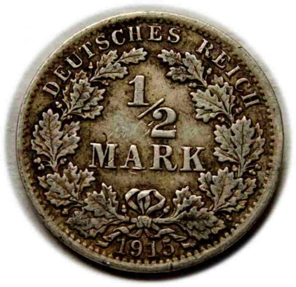 1/2 marki 1915 Wilhelm II Hohenzollern Niemcy Berlin (1)