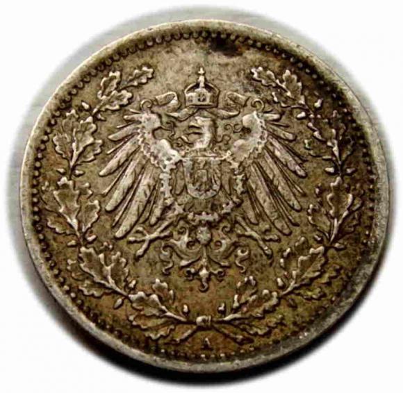 1/2 marki 1915 Wilhelm II Hohenzollern Niemcy Berlin (2)