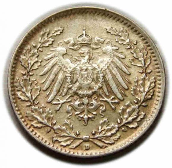 1/2 marki 1916 Wilhelm II Hohenzollern Niemcy Monachium (2)