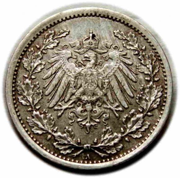 1/2 marki 1917 Wilhelm II Hohenzollern Niemcy Berlin (2)