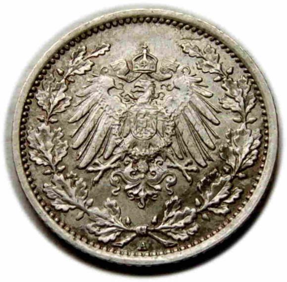1/2 marki 1918 Wilhelm II Hohenzollern Niemcy Berlin (2)
