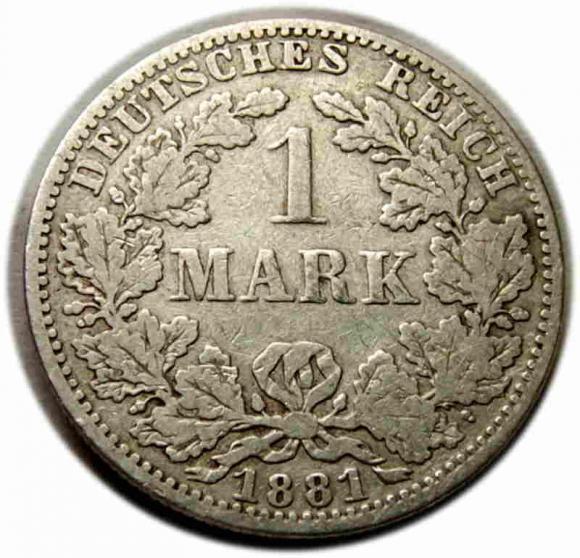 1 marka 1881 Wilhelm I Hohenzollern Niemcy Berlin (1)