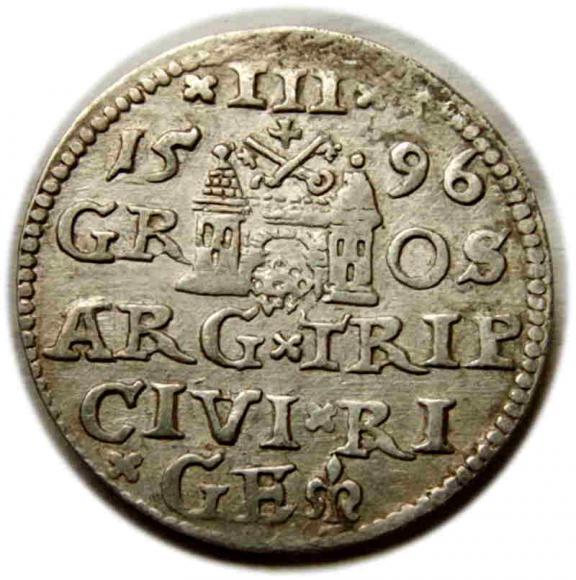 Trojak 1596 Zygmunt III Waza Ryga (2)