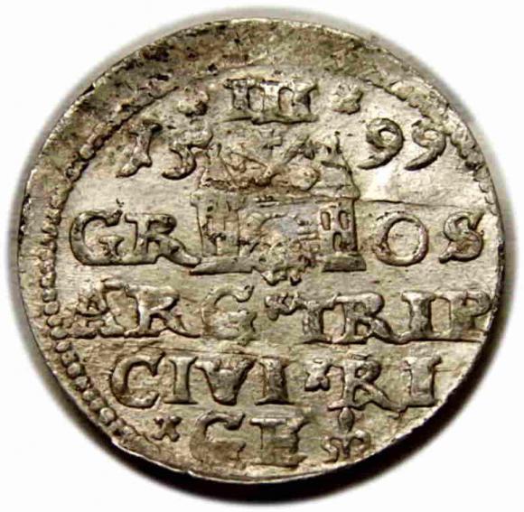 Trojak 1599 Zygmunt III Waza Ryga (2)