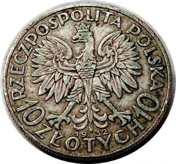 10 złotych 1932 Głowa kobiety (2)