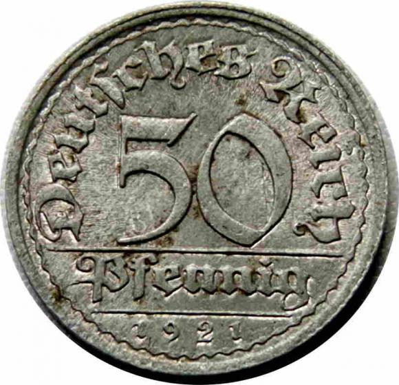 50 pfennig fenigów 1921 Niemcy (1)