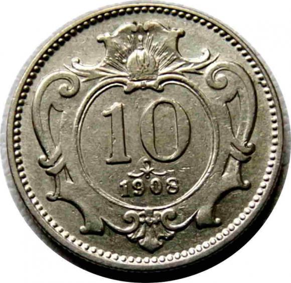 10 halerzy 1908 Austro - Węgry (1)