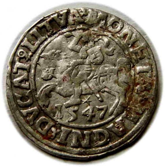 Półgrosz 1547 Zygmunt II August Wilno (1)