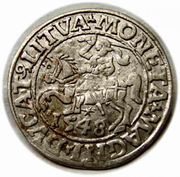 Półgrosz 1548 Zygmunt II August Wilno (1)