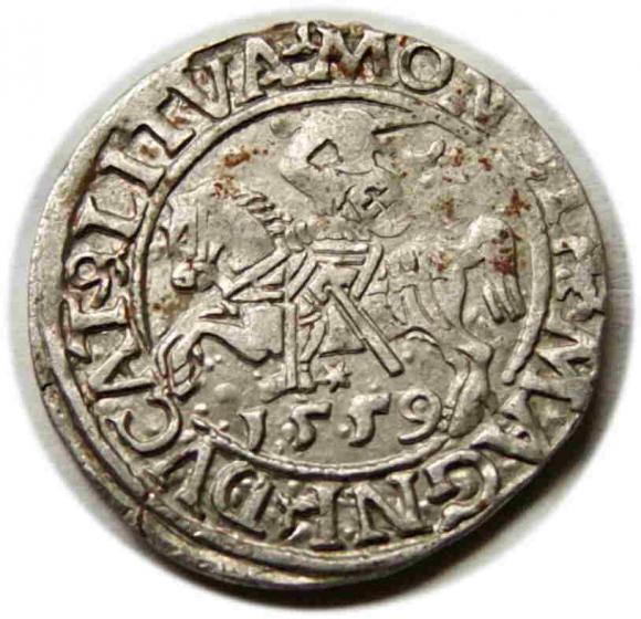 Półgrosz 1558 Zygmunt II August Wilno (1)