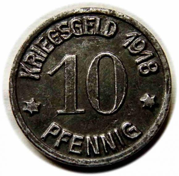 10 fenigów 1918 Wodzisław Śląski / Loslau (1)