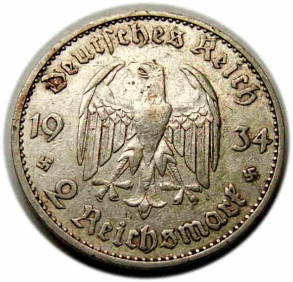 2 marki 1934 Kościół w Poczdamie Niemcy Berlin (2)
