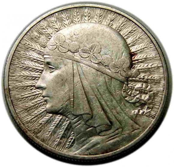 10 złotych 1932 Głowa Kobiety Londyn (1)