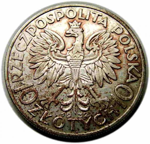 10 złotych 1932 Głowa Kobiety Londyn (2)