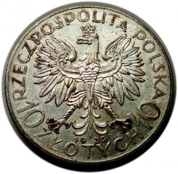 10 złotych 1932 Głowa Kobiety Warszawa (2)