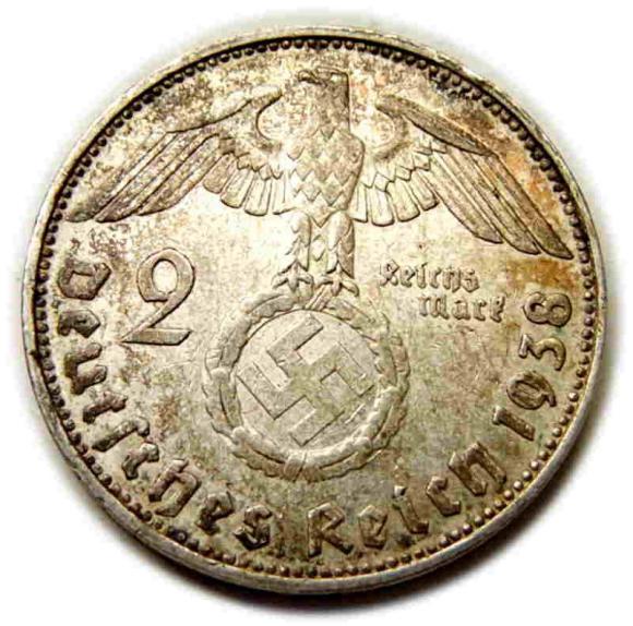 2 marki 1938 E Muldenhutten Niemcy srebro (2)