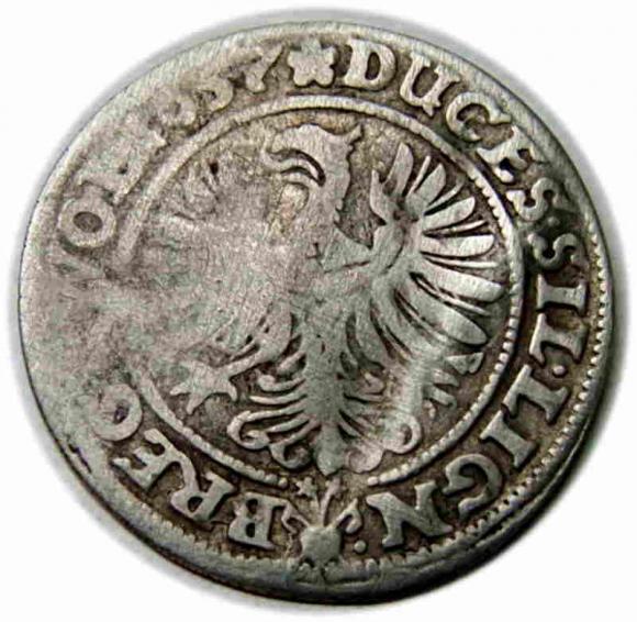 3 krajcary 1657 Jerzy III, Ludwik IV, Chrystian, Księstwo Brzesko - Legnicko - Wołowskie Brzeg (2)