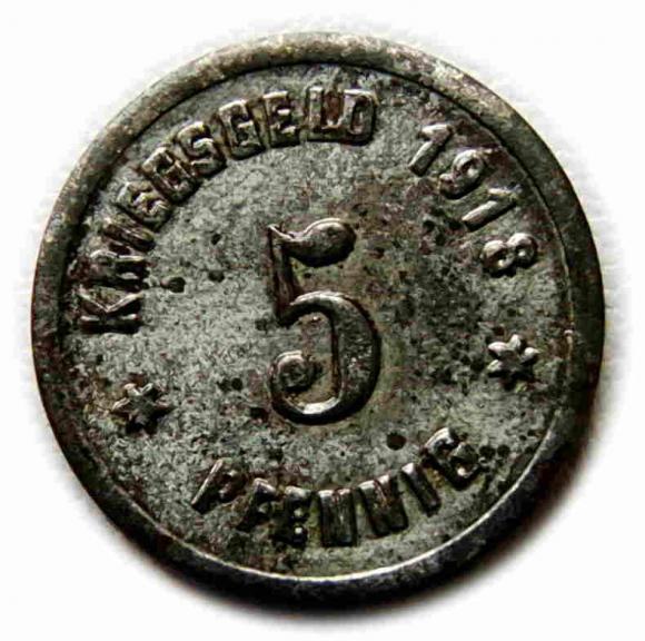 5 fenigów 1918 Działdowo Soldau (1)