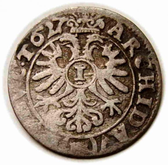 1 krajcar 1627 Ferdynand II Habsburg Wrocław (2)